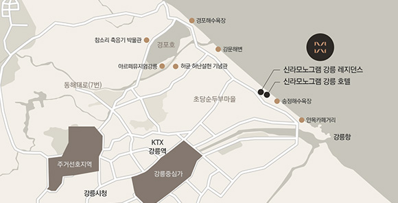 신라모노그램 강릉 지도